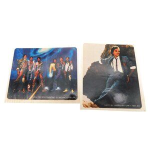 2 Vintage Kelloggs Michael Jackson Family Stickers Victory Album Cover Marlon